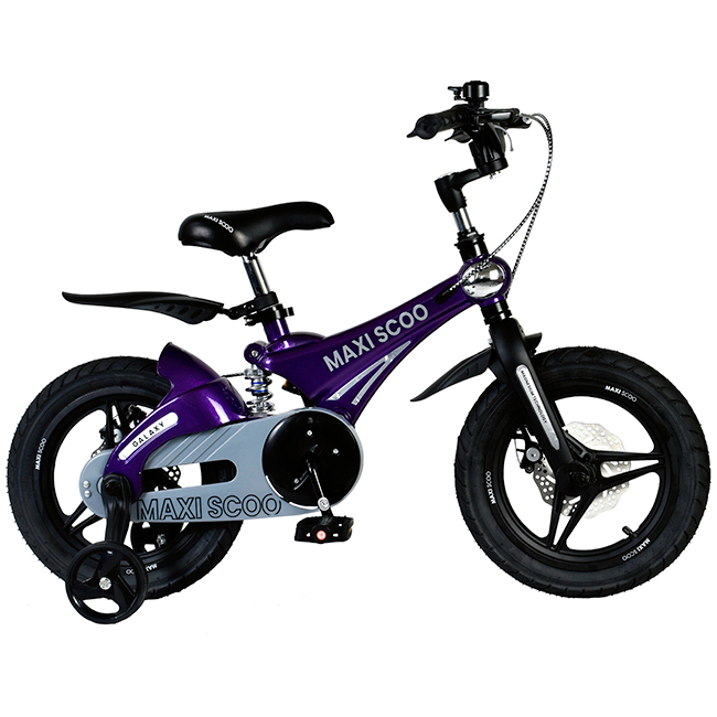Велосипед детский Maxiscoo Galaxy делюкс плюс 14 дюймов фиолетовый перламутр - фото 1