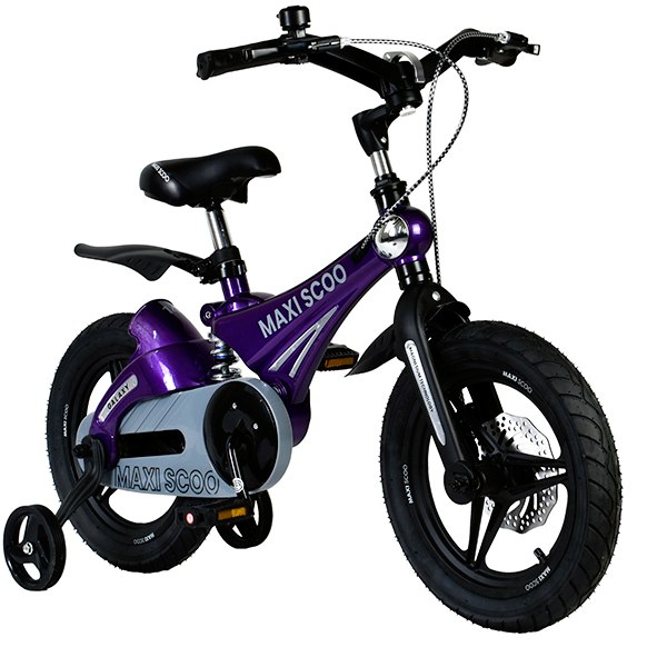 Велосипед детский Maxiscoo Galaxy делюкс плюс 14 дюймов фиолетовый перламутр - фото 2