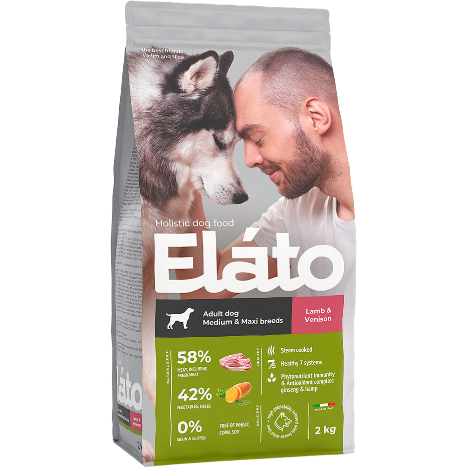 фото Корм для собак elato holistic для средних и крупных пород, ягненок с олениной 2 кг
