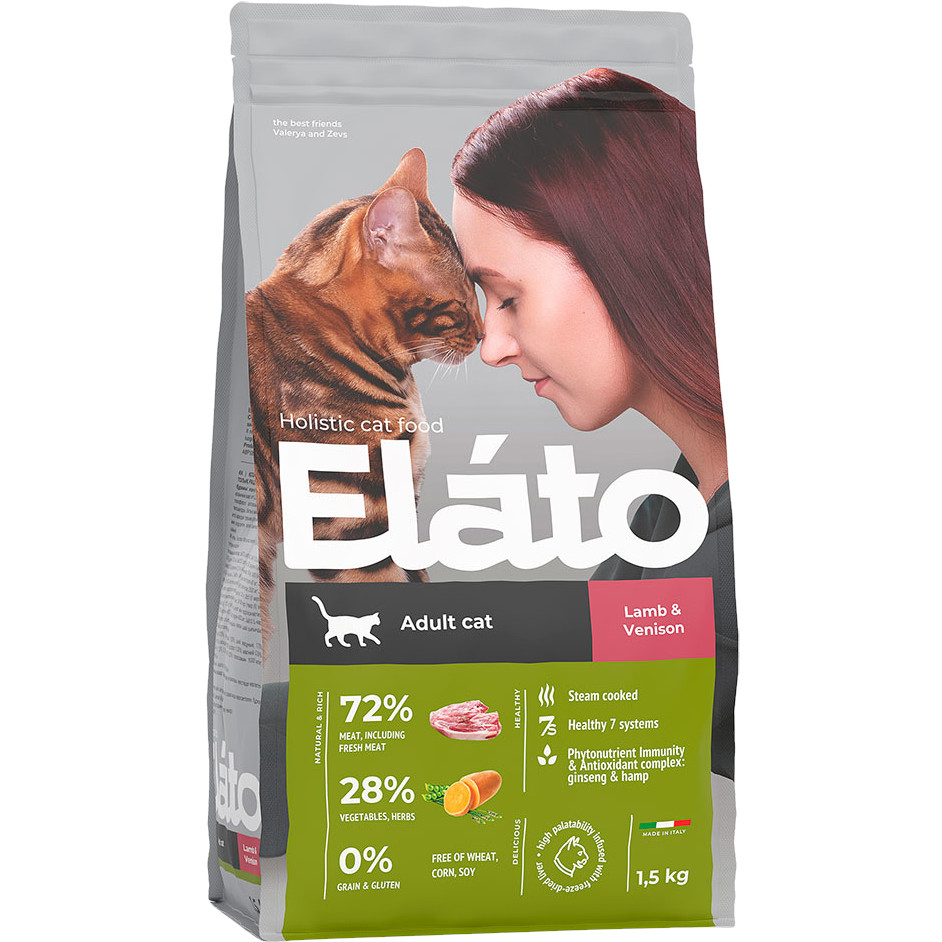 фото Корм для кошек elato holistic с ягненком и олениной 1,5 кг