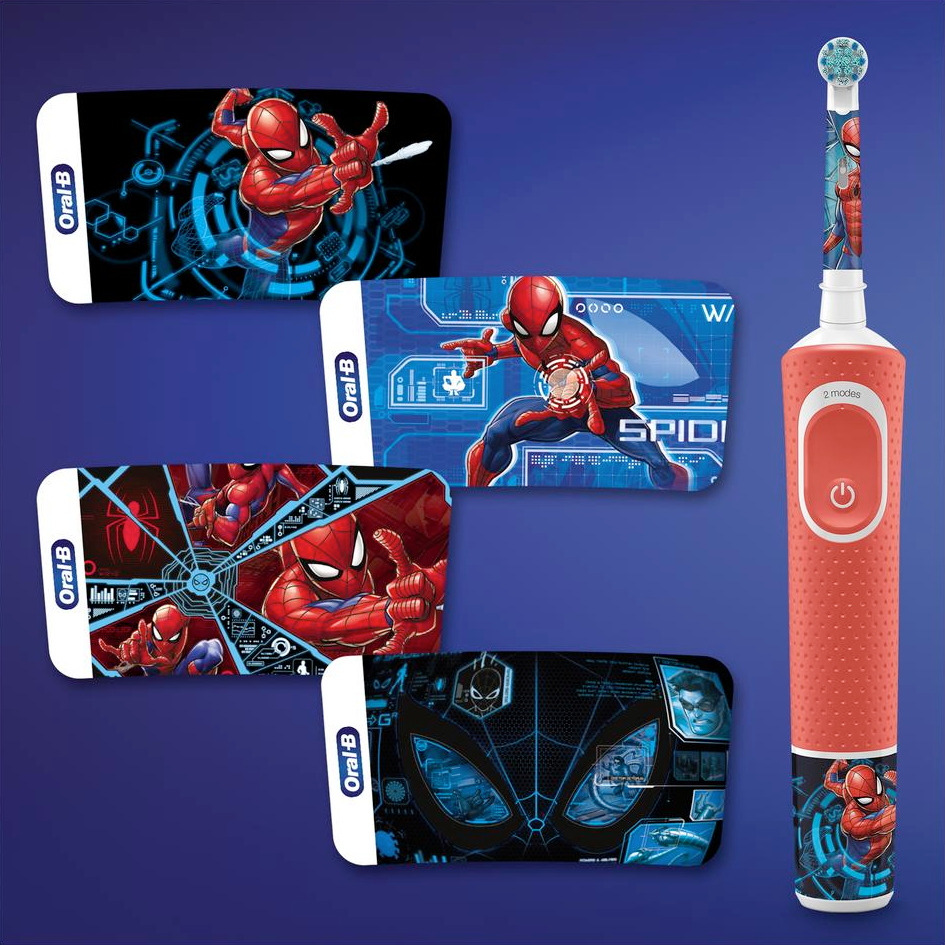 Электрическая зубная щетка Braun Oral-B Vitality Kids Spiderman, цвет красный - фото 5