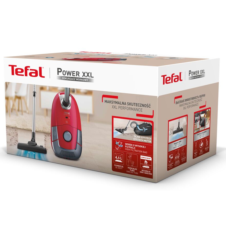 Пылесос Tefal Power XXL Silence TW3153EA красный