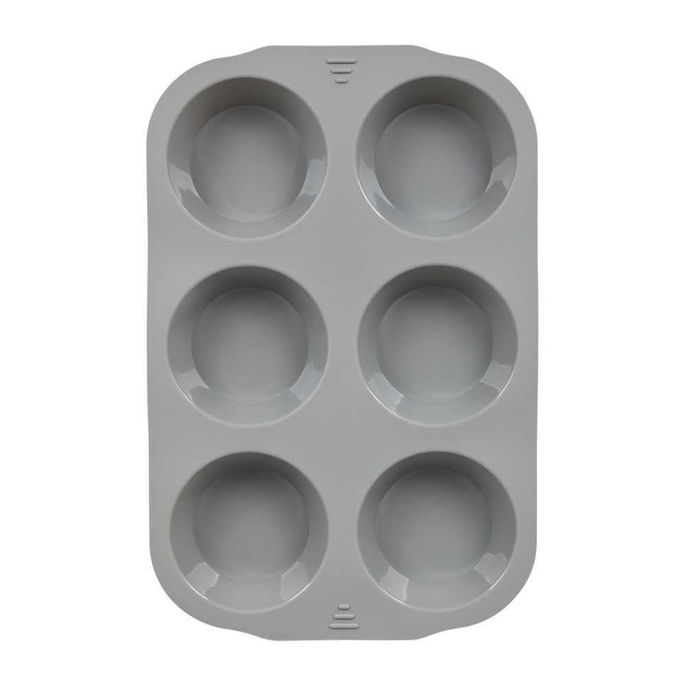Форма силиконовая Marmiton Basic кексы 6 ячеек 29x19x3 см, цвет серый - фото 1