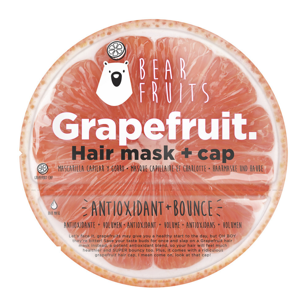Маска для волос Bear fruit grapefruit объем и упругость, 20 мл и шапочка для душа