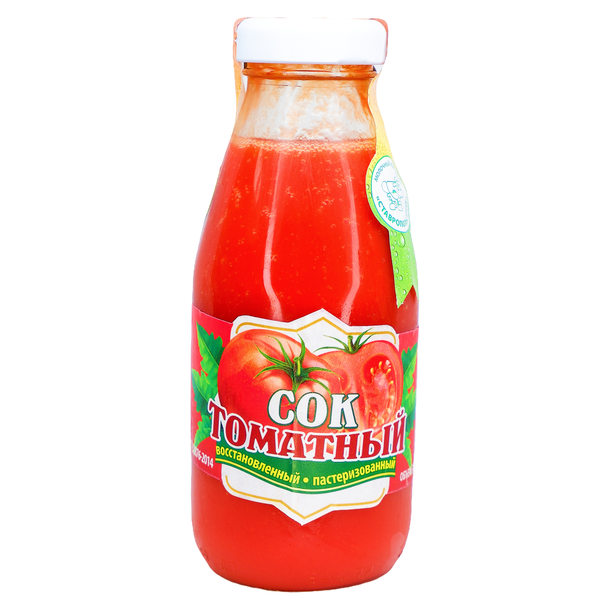 Сок СТАВРОПОЛЬСКИЙ МК томатный с мякотью, восстановленный, в стеклянной бутылке, 310 мл