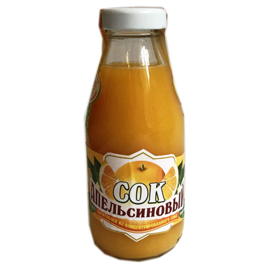 Сок СТАВРОПОЛЬСКИЙ МК апельсиновый в стеклянной бутылке, 300 мл