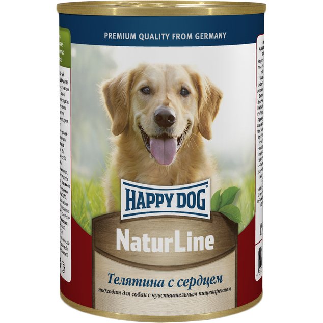 фото Корм для собак happy dog natur line телятина с сердцем 410 г