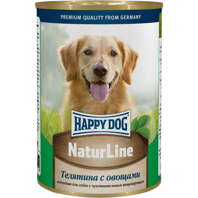 фото Корм для собак happy dog natur line телятина с овощами 410 г