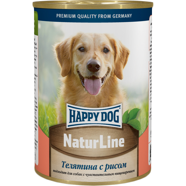 фото Корм для собак happy dog natur line телятина с рисом 410 г