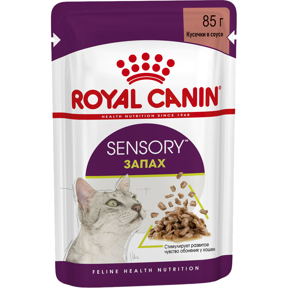фото Корм для кошек royal canin sensory запах стимулирующий обонятельные рецепторы, в соусе 85г