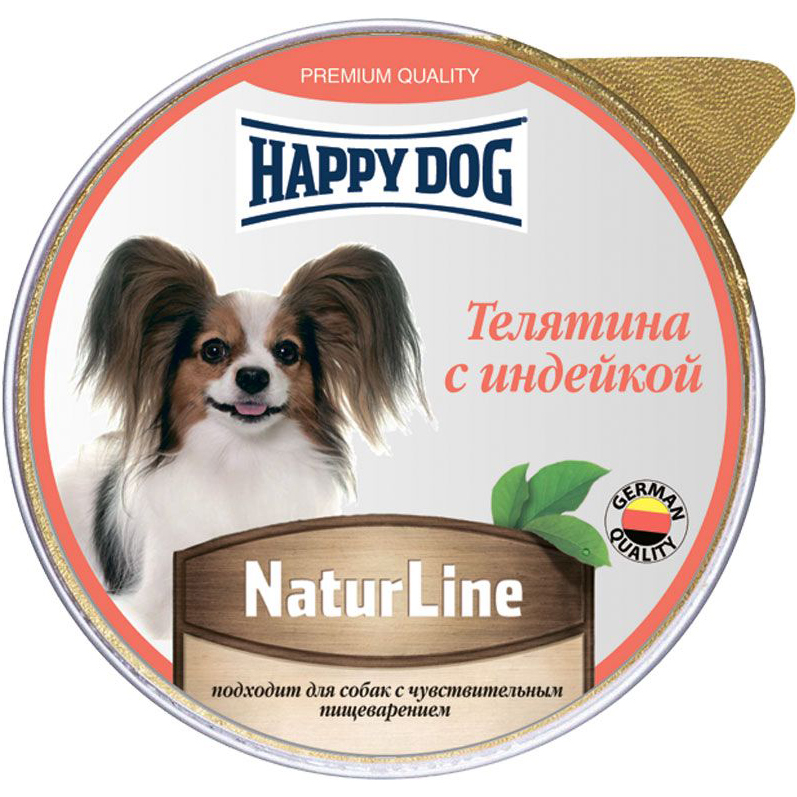 фото Корм для собак happy dog natur line телятина с индейкой 125 г