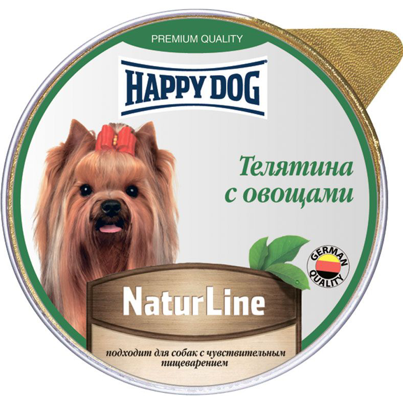 фото Корм для собак happy dog natur line телятина с овощами 125 г