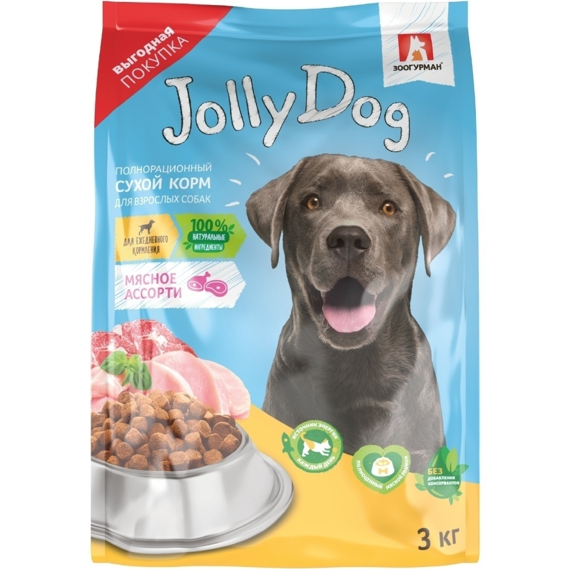 фото Корм для собак зоогурман jollydog мясное ассорти 3 кг