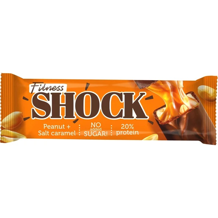 Батончик глазированный FitnesShock солёная карамель арахис 50 г
