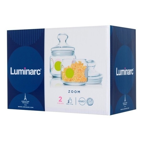 фото Набор банок luminarc zoom white 2 шт 0,5 л