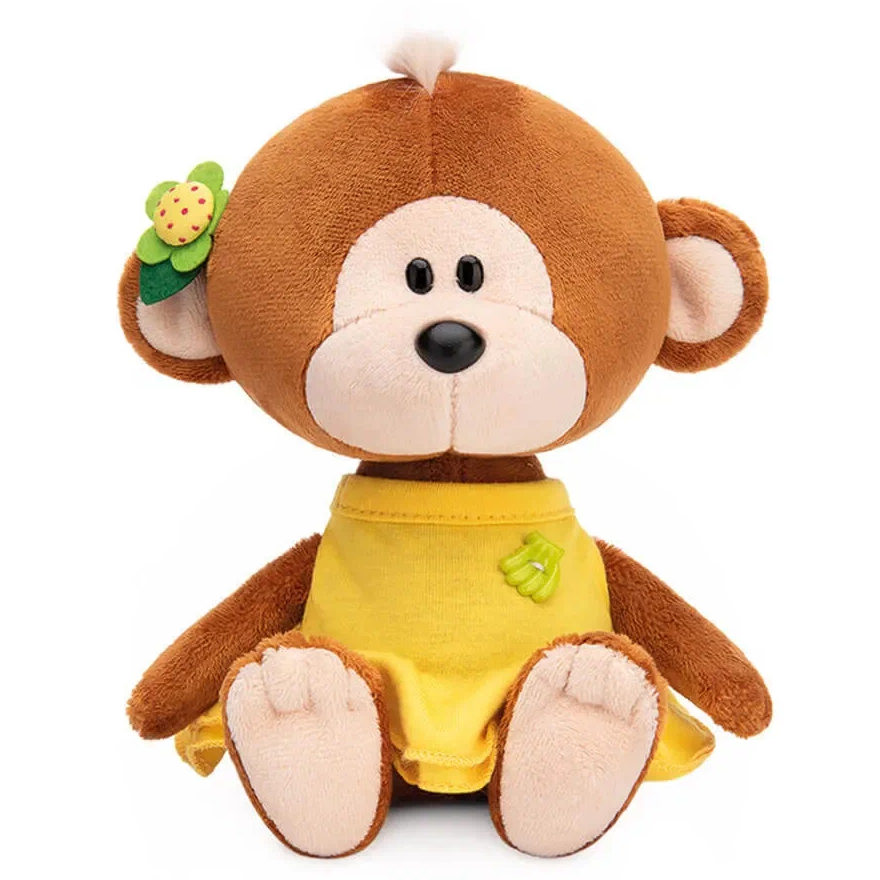 фото Мягкая игрушка budi basa сафарики обезьянка отиша в желтом платье 15 см
