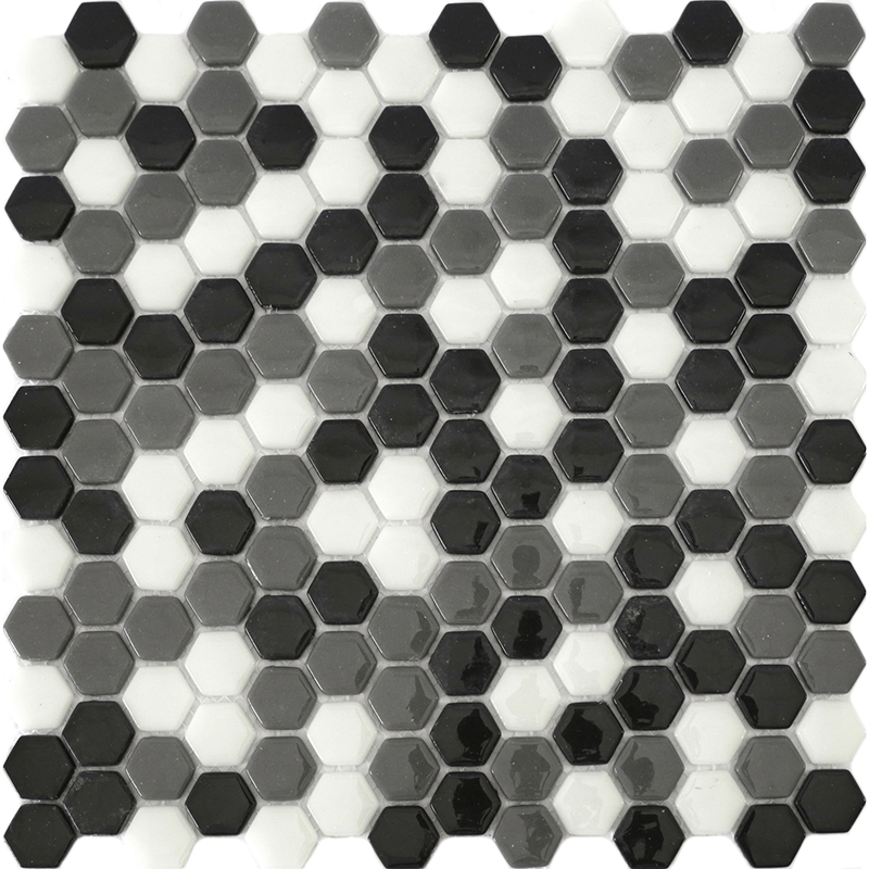 фото Мозаика natural mosaic steppa stp-bk005-hex 31,5x31,5x0,45 см