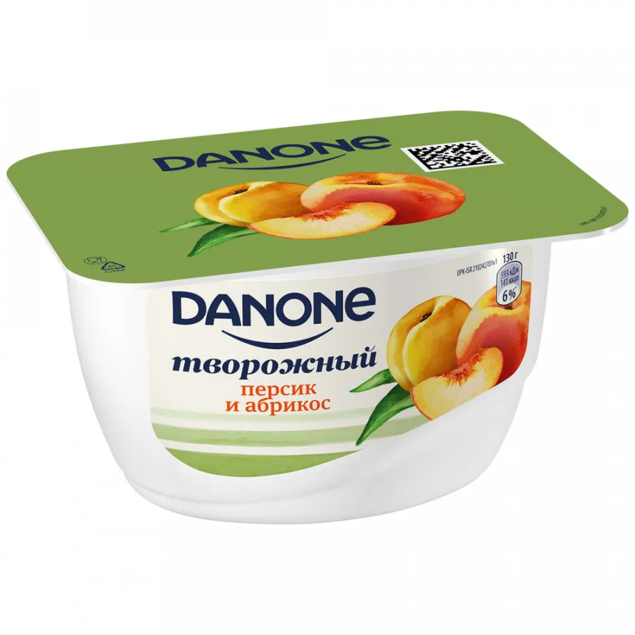 фото Творожок danonee с персиком и абрикосом 3.6%, 130 г