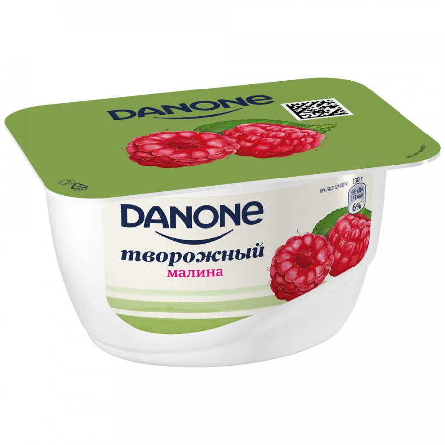 фото Творожок danonee с малиной 3.6%, 130 г