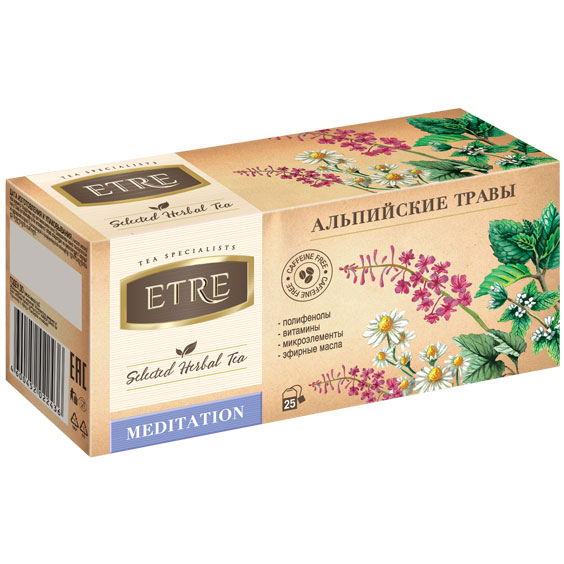 Чайный напиток ETRE альпийские травы, 25 пакетиков