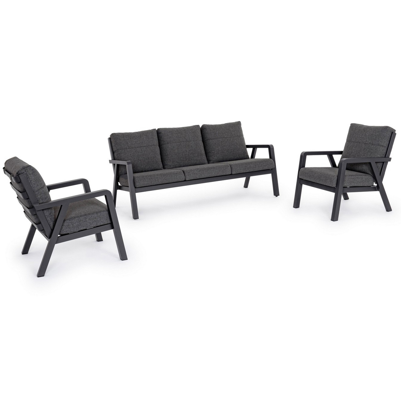 Комплект мебели Bizzotto Truman 3 предмета, цвет серый, размер 190х86х88 см
