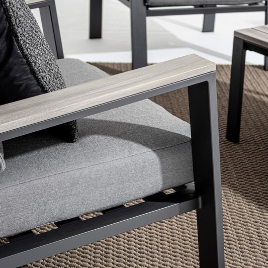 Комплект мебели Bizzotto Belmar 4 предмета, цвет серый, размер 132х75х84 см - фото 10