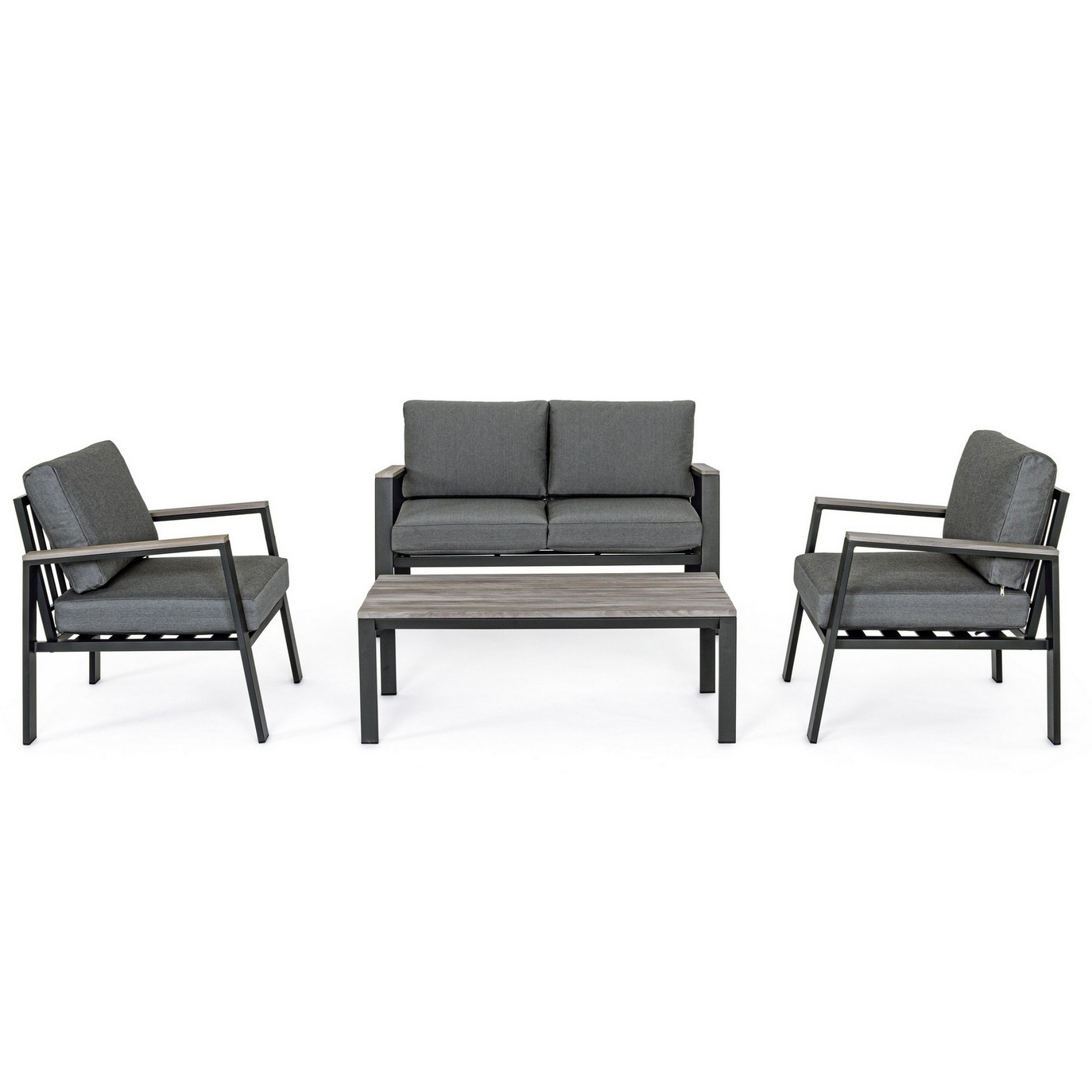 Комплект мебели Bizzotto Belmar 4 предмета, цвет серый, размер 132х75х84 см - фото 4