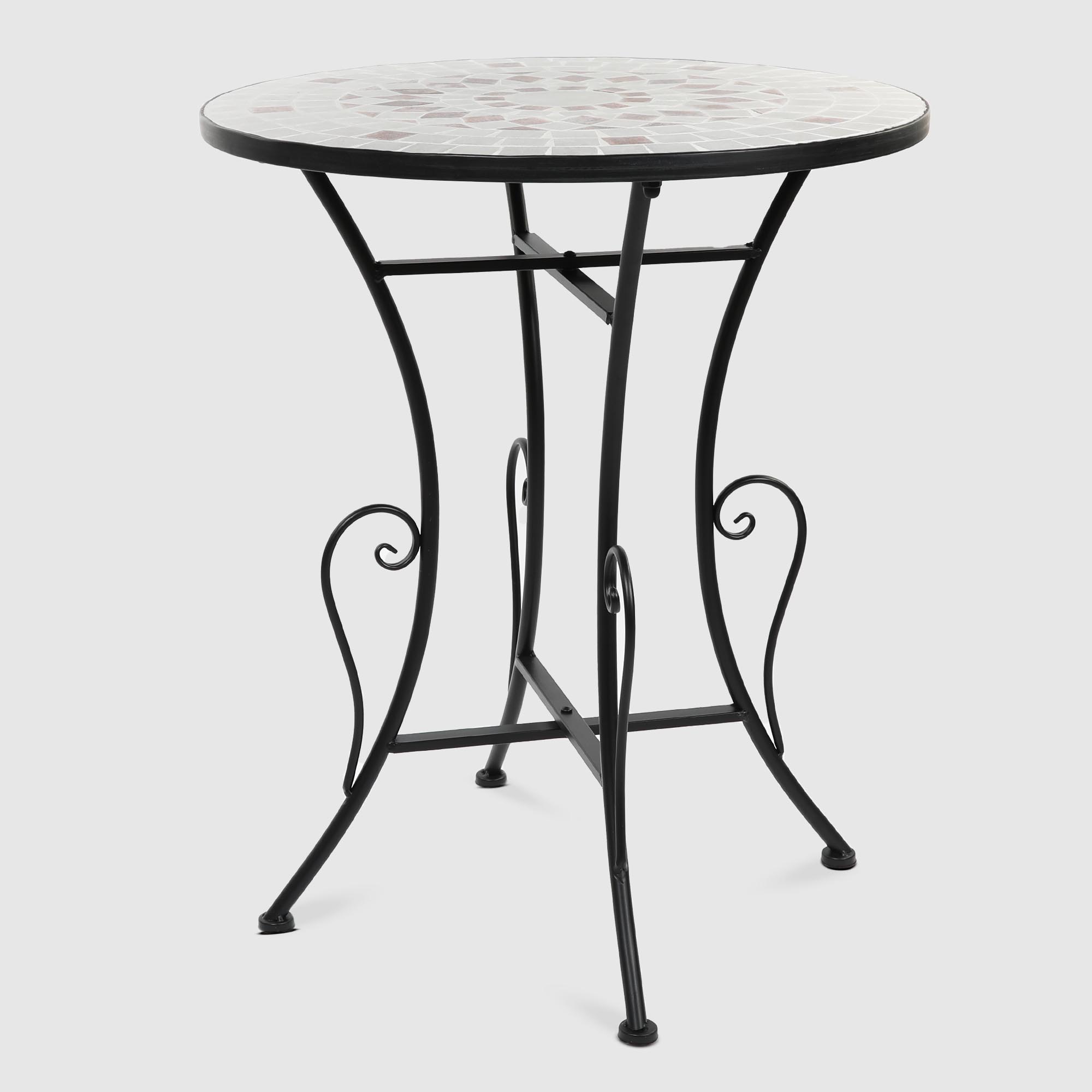 Декоративный стол с мозаикой Heng Yu серый 60х60х72 см
