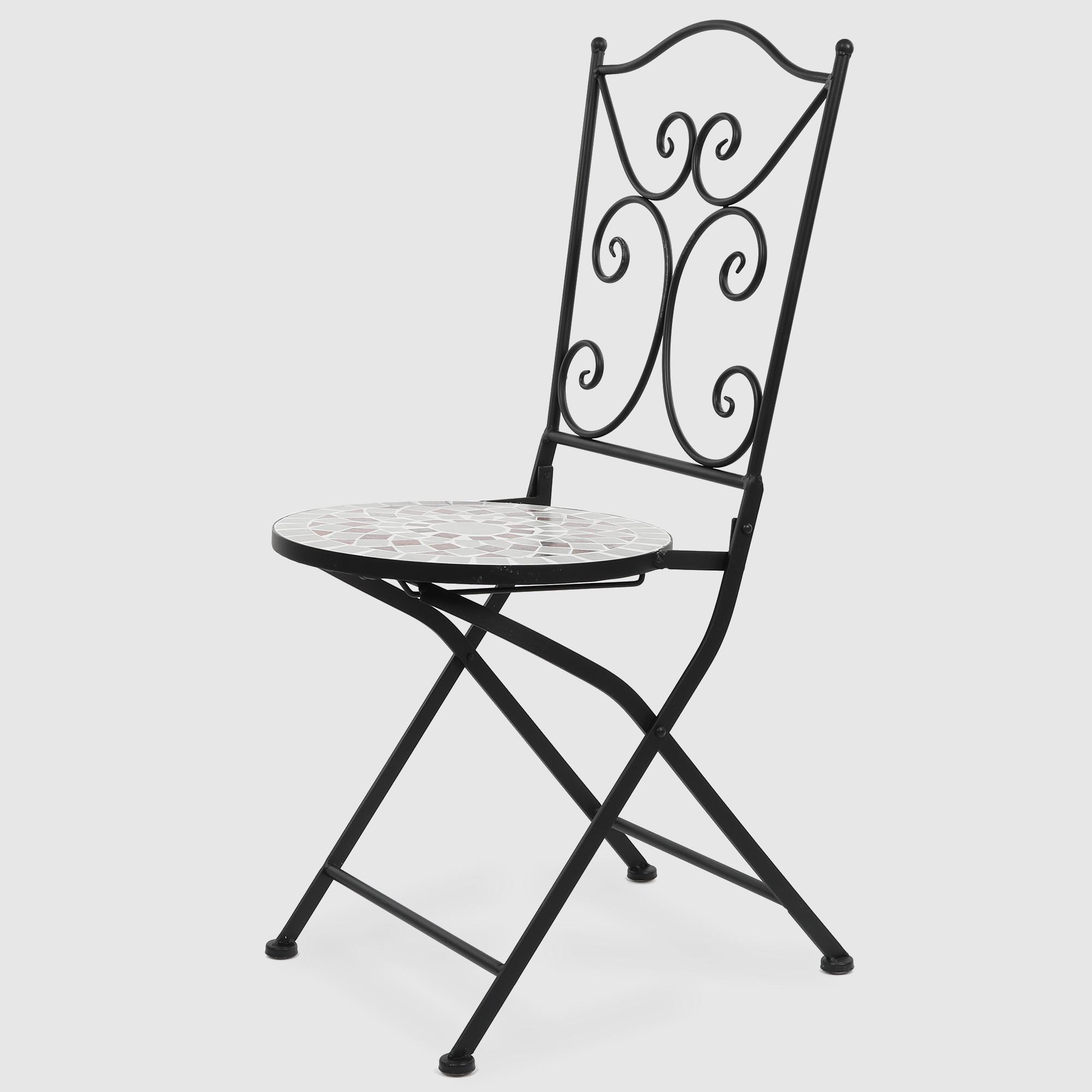 Декоративный стул с мозаикой Heng Yu серый 38х38х90 см