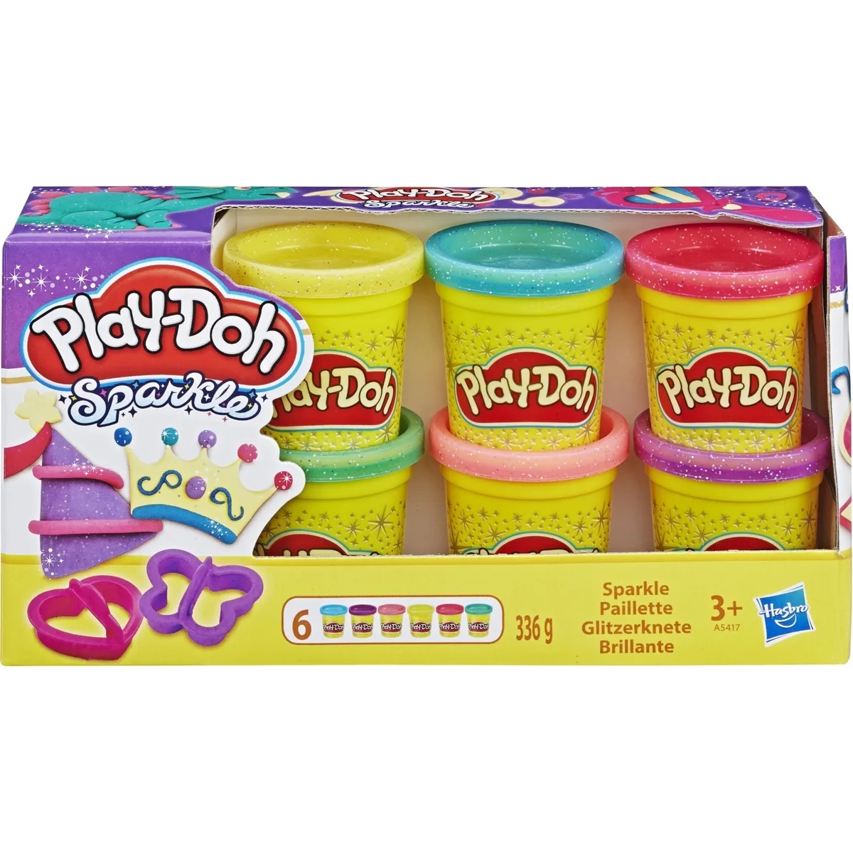 фото Игровой набор hasbro play-doh 6 банок с блестками