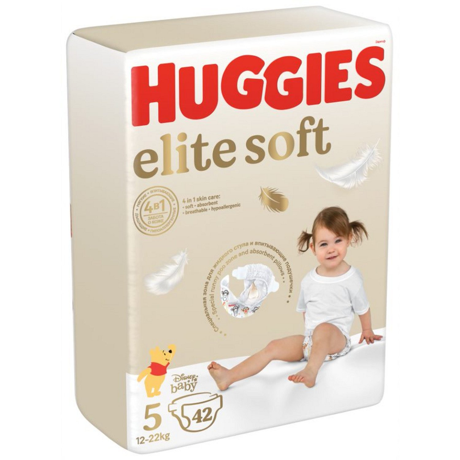 фото Подгузники huggies elite soft 5 12-22 кг 42 шт