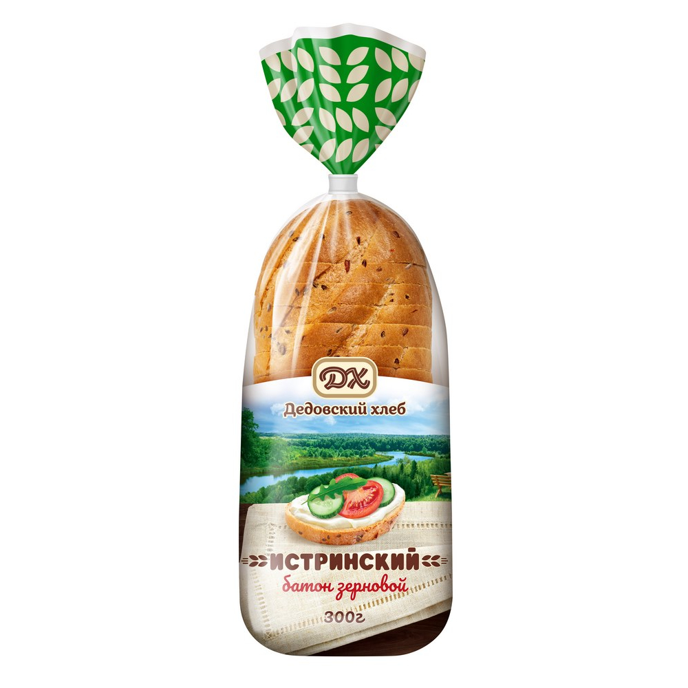 Батон Дедовский хлеб Истринский зерновой нарезка, 300 г