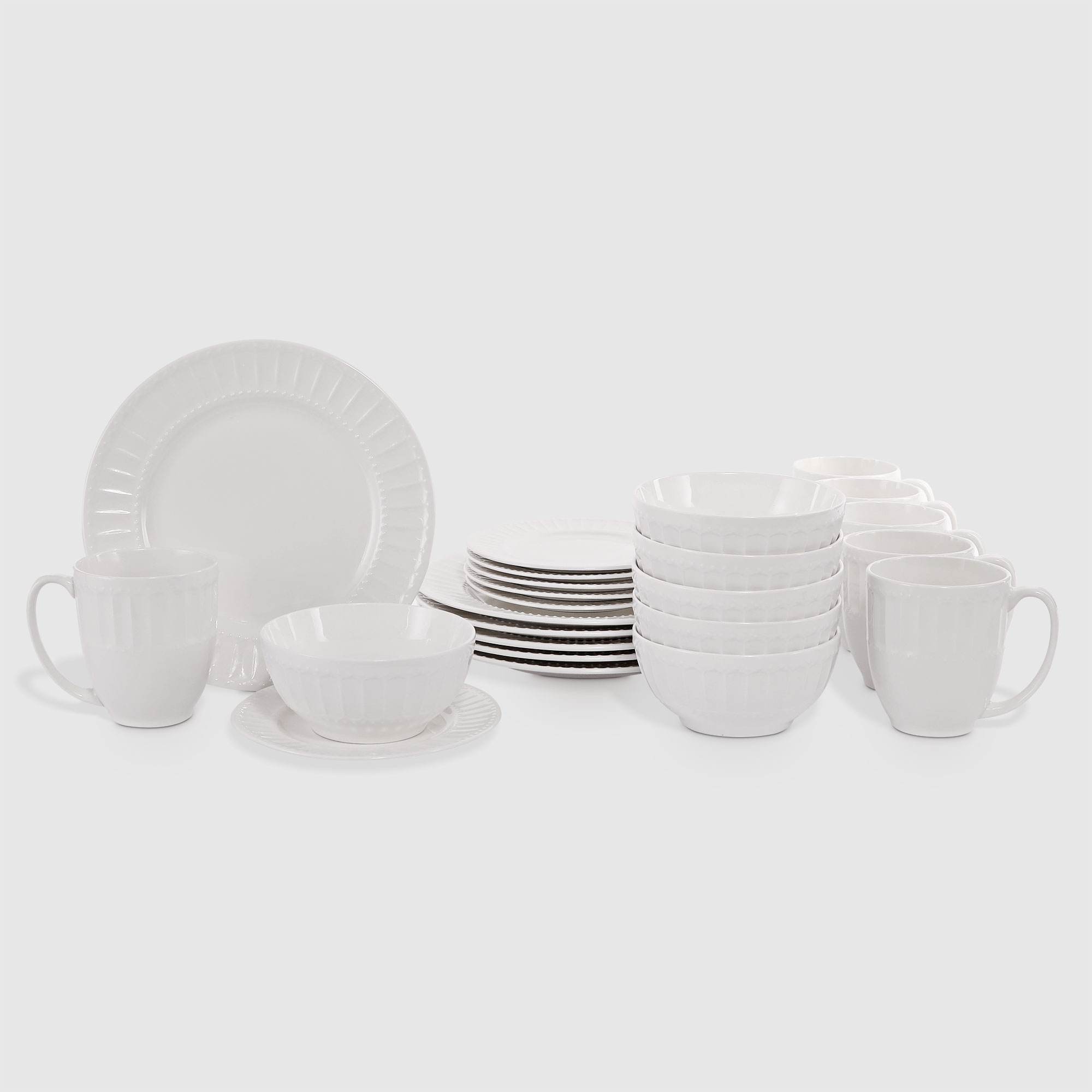Набор посуды Macbeth Bone Porcelain Империал белый на 6 персон из 24 предметов - фото 3