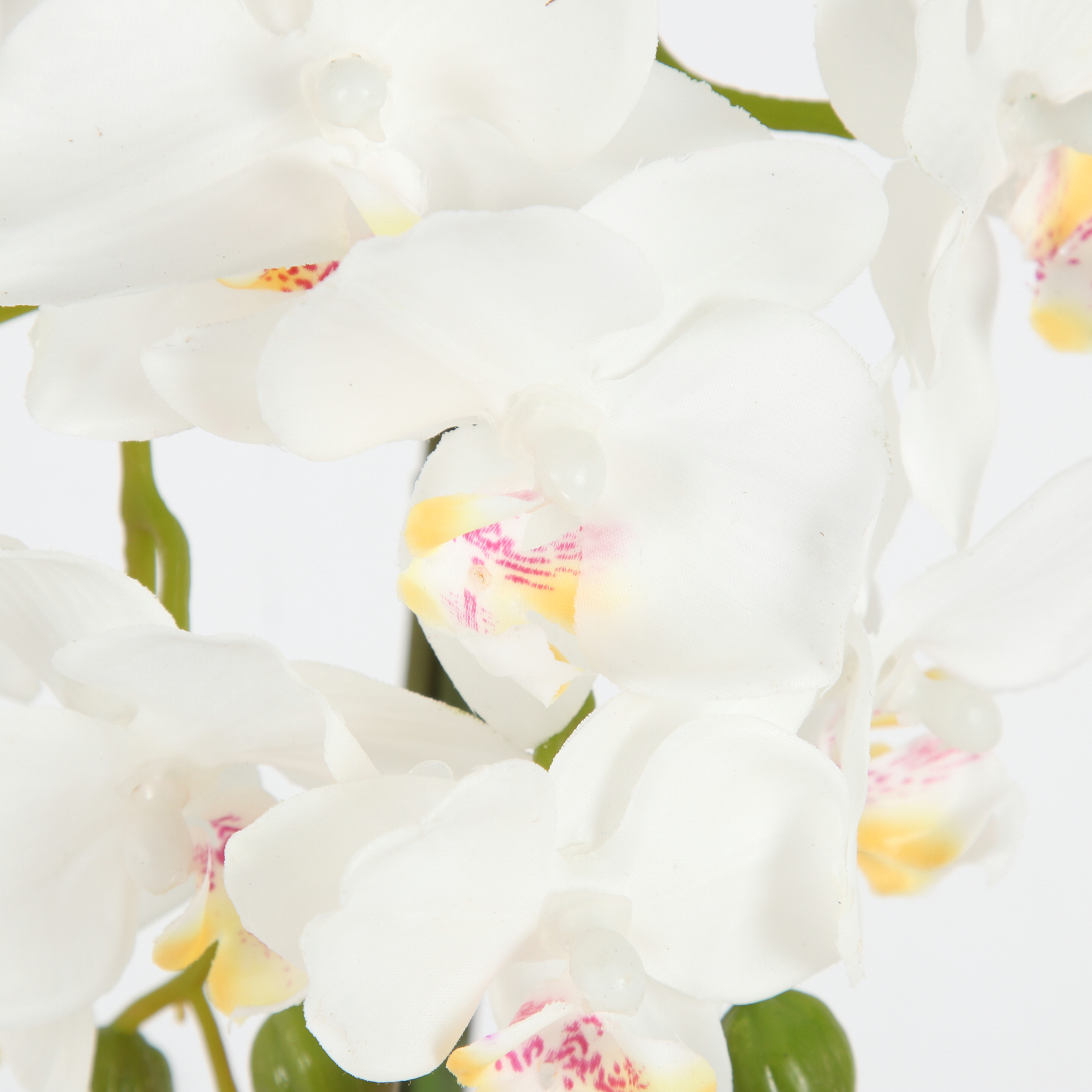 Цветок искусственный Fuzhou Light в горшке орхидея белая 3 цвета, 42 см - фото 2