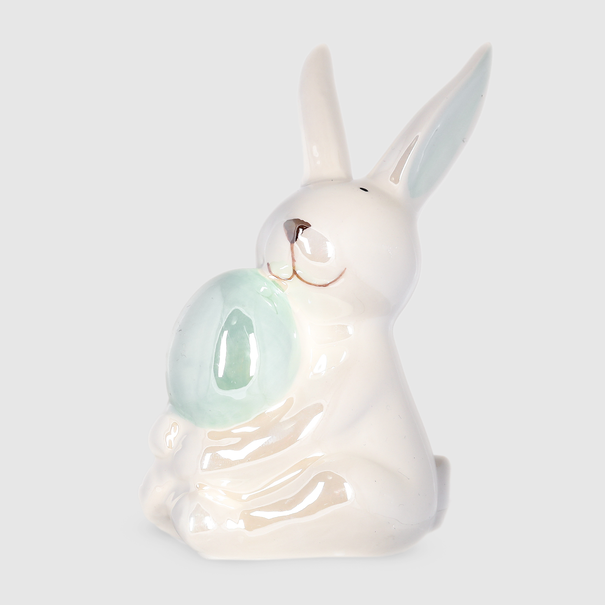 Кролик Universe Ceramics жемчужный с яйцом 10x7,5x14,5 см