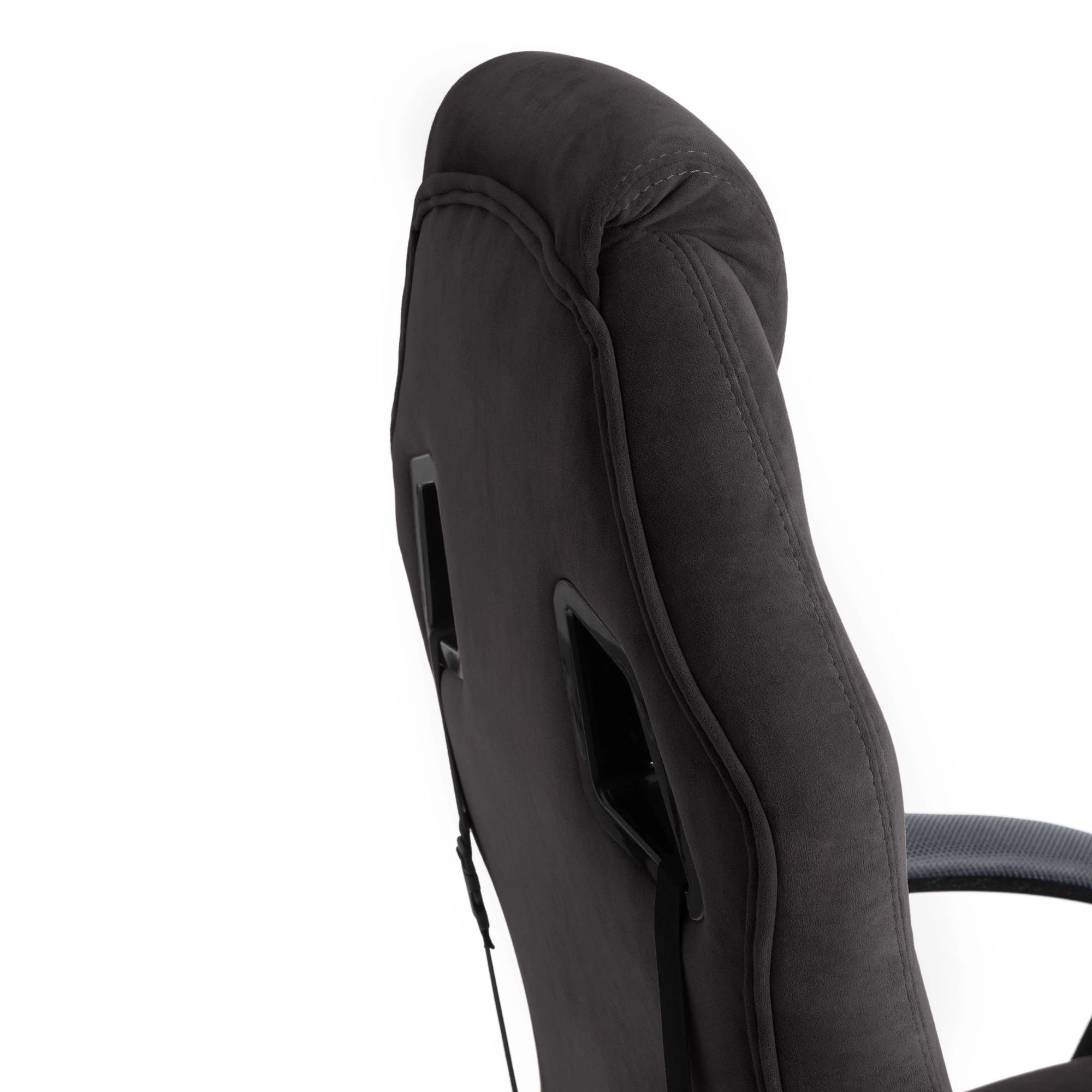 Купить Кресло компьютерное TC Driver флок/ткань черный/серый 12