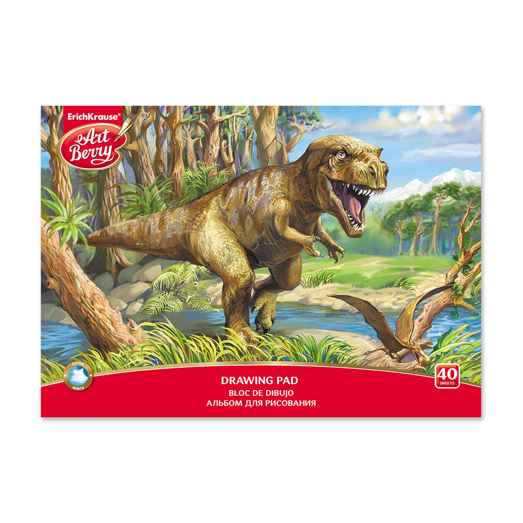 фото Альбом для рисования на клею artberry эра динозавров а4 40 листов