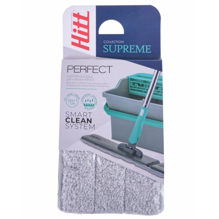 фото Насадка для швабры hitt supreme perfect 32х11 см, микрофибра, арт. h130308