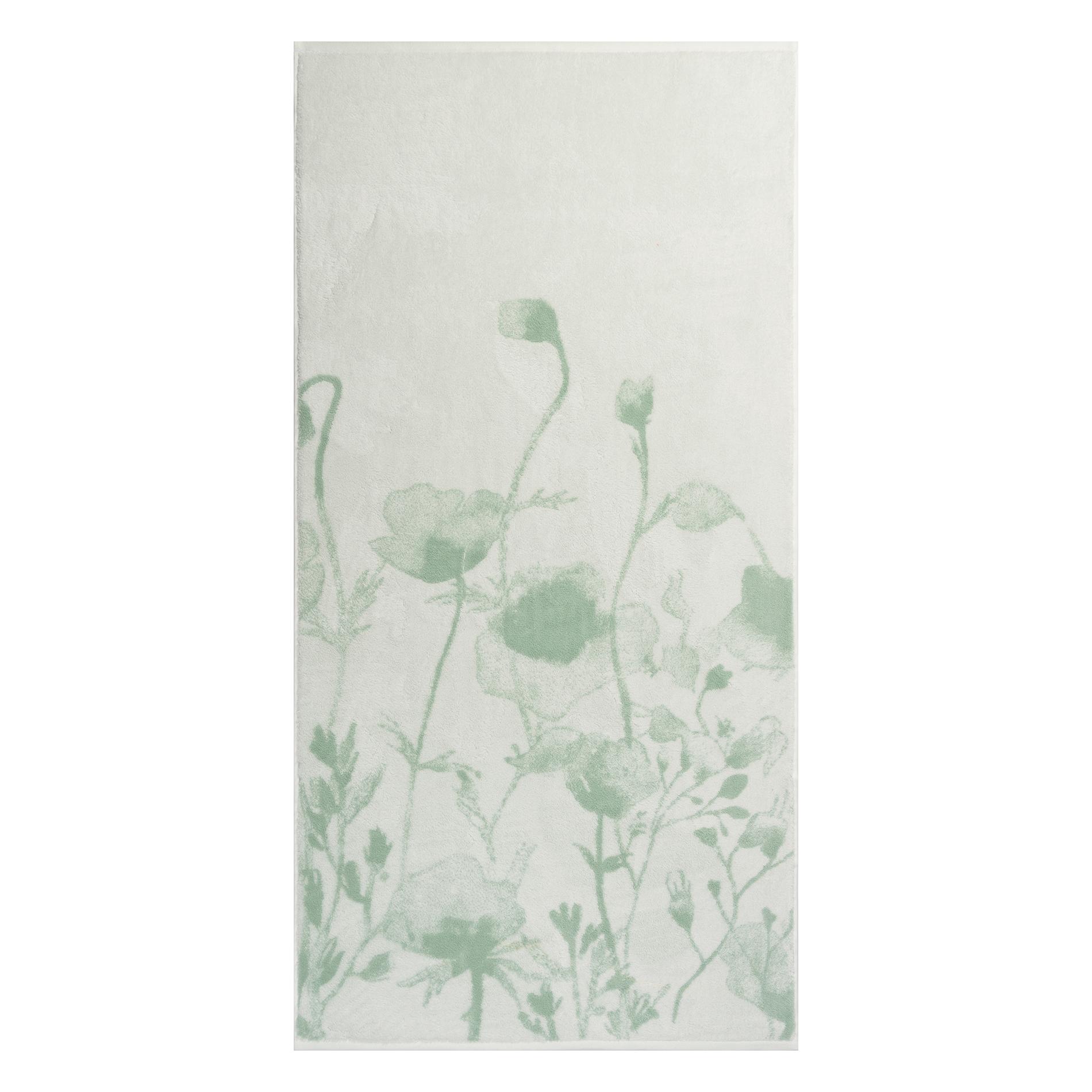 фото Махровое полотенце cleanelly luce verde белое с зеленым 70х140 см