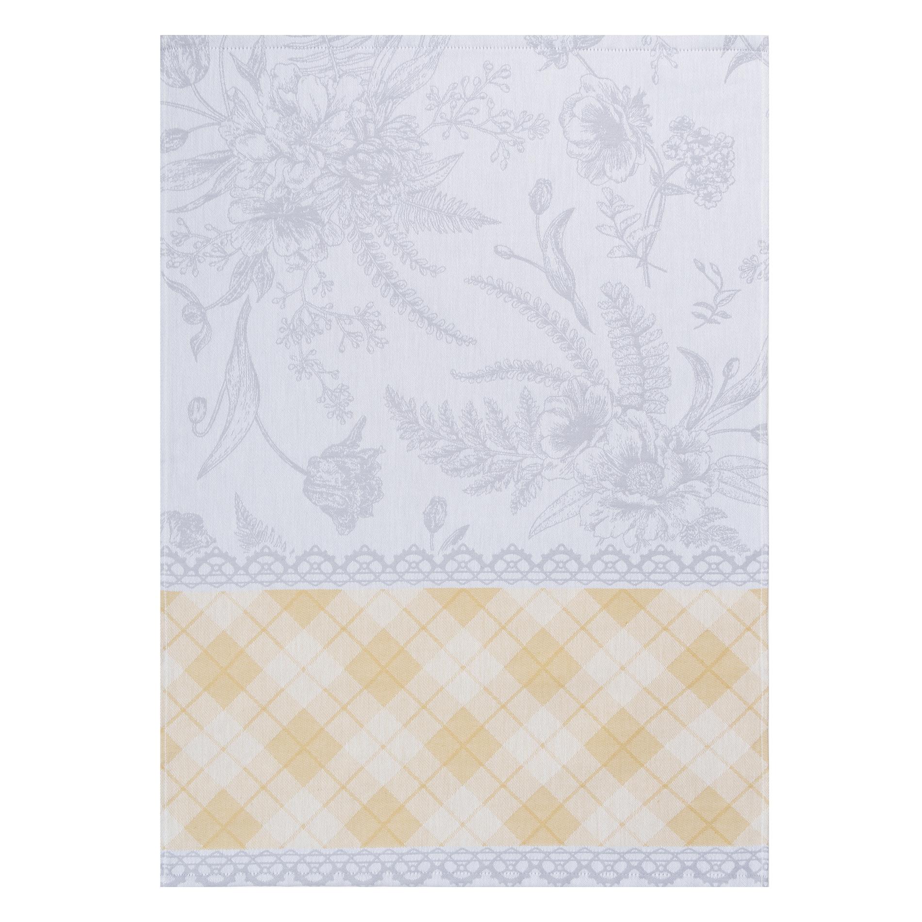 Кухонное полотенце Cleanelly Bouquet белое с жёлтым 50х70 см (ПЦ-556-4840)
