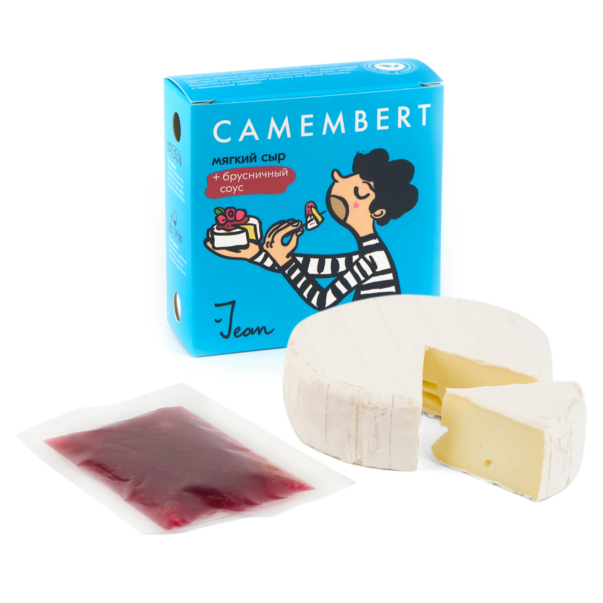 Мягкий сыр Jean Камамбер с брусничным соусом 50%, 145 г