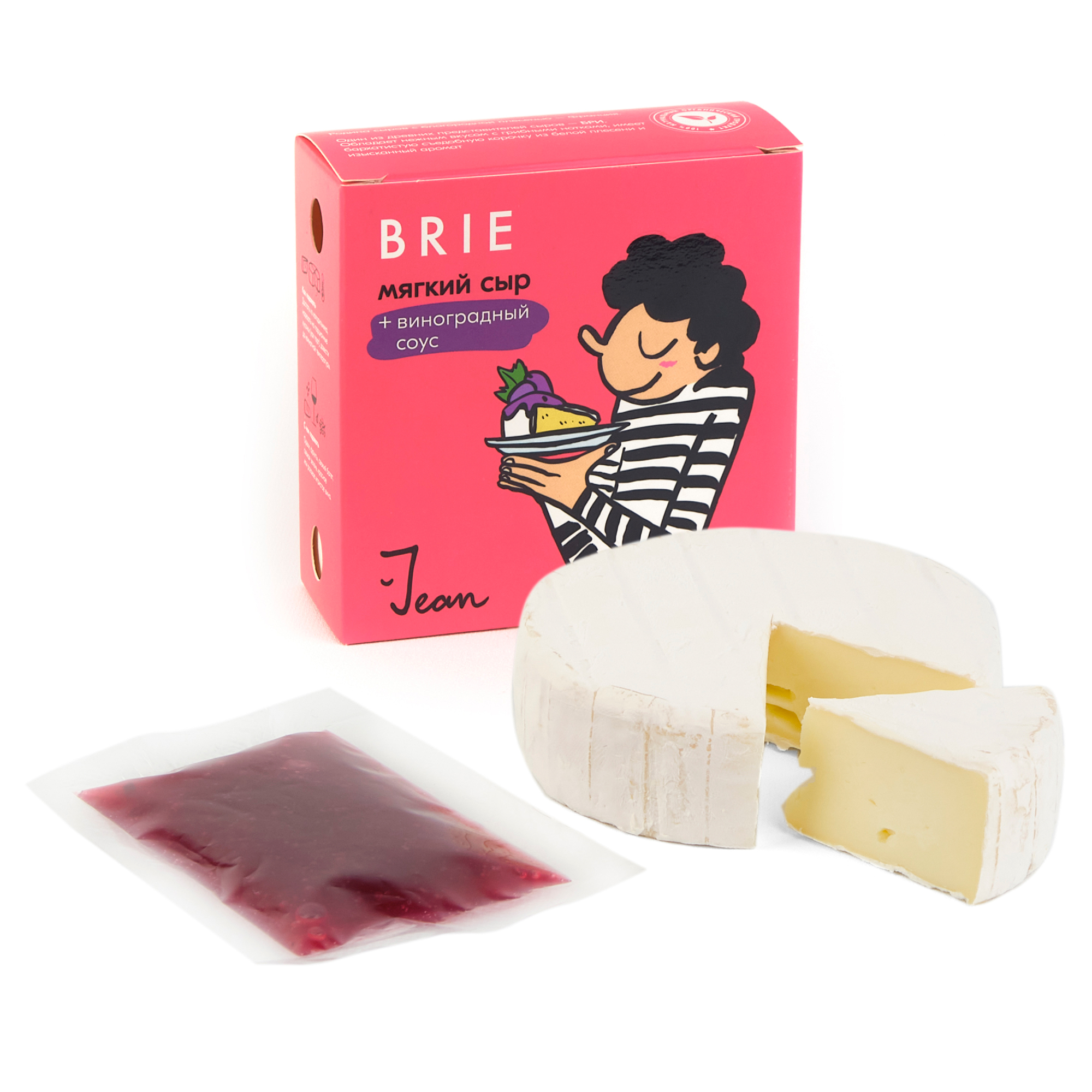 Мягкий сыр Jean Бри с виноградным соусом 50%, 145 г