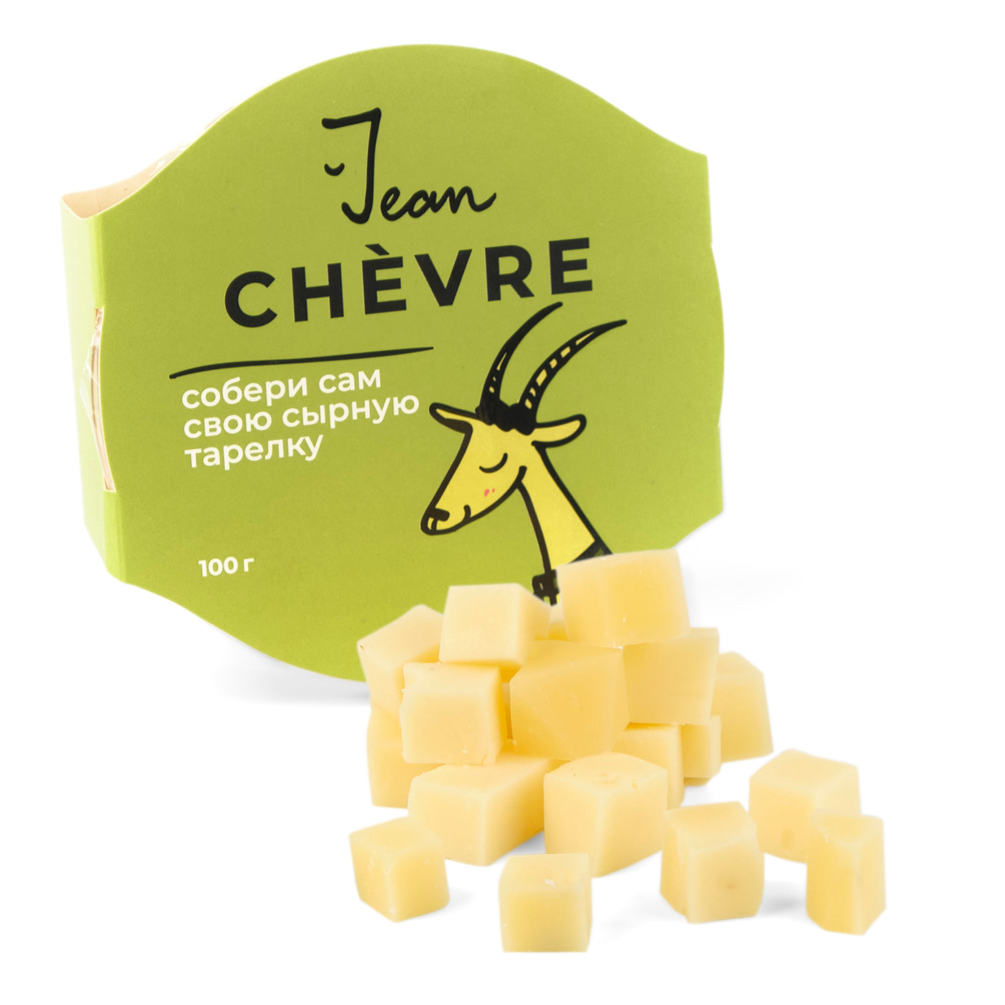 Полутвёрдый сыр Jean Шевр нарезанный кубиками, 100 г