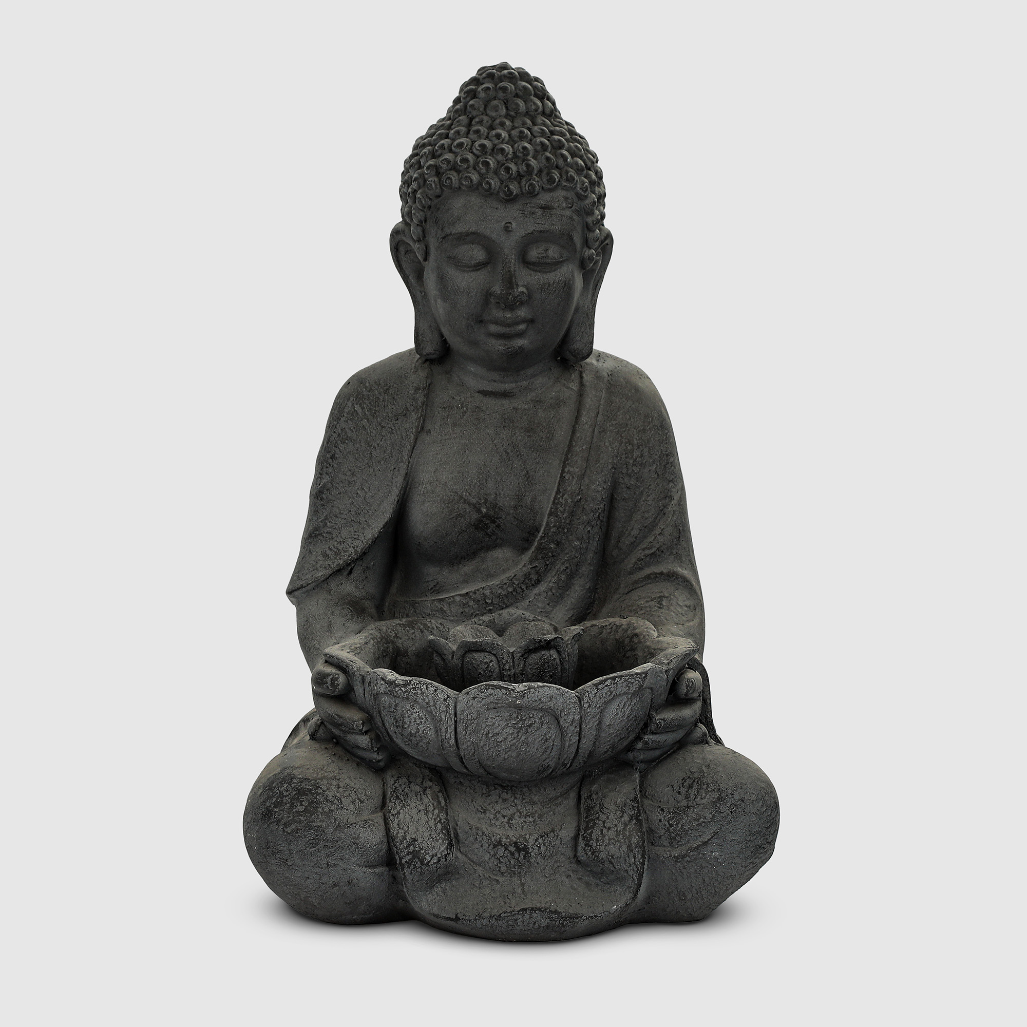 Фонтан Win-Long сидячий Будда 29,5х28х45 см, цвет графитовый