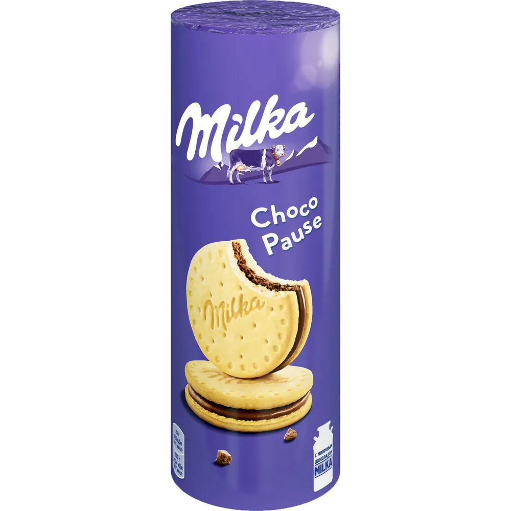 фото Печенье milka с начинкой и молочным шоколадом 260 г