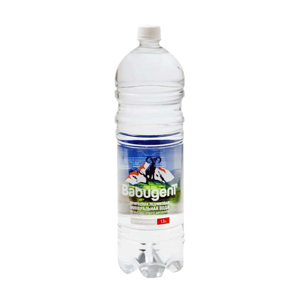 Вода минеральная негазированная BabugenT 1,5 л пластиковая бутылка