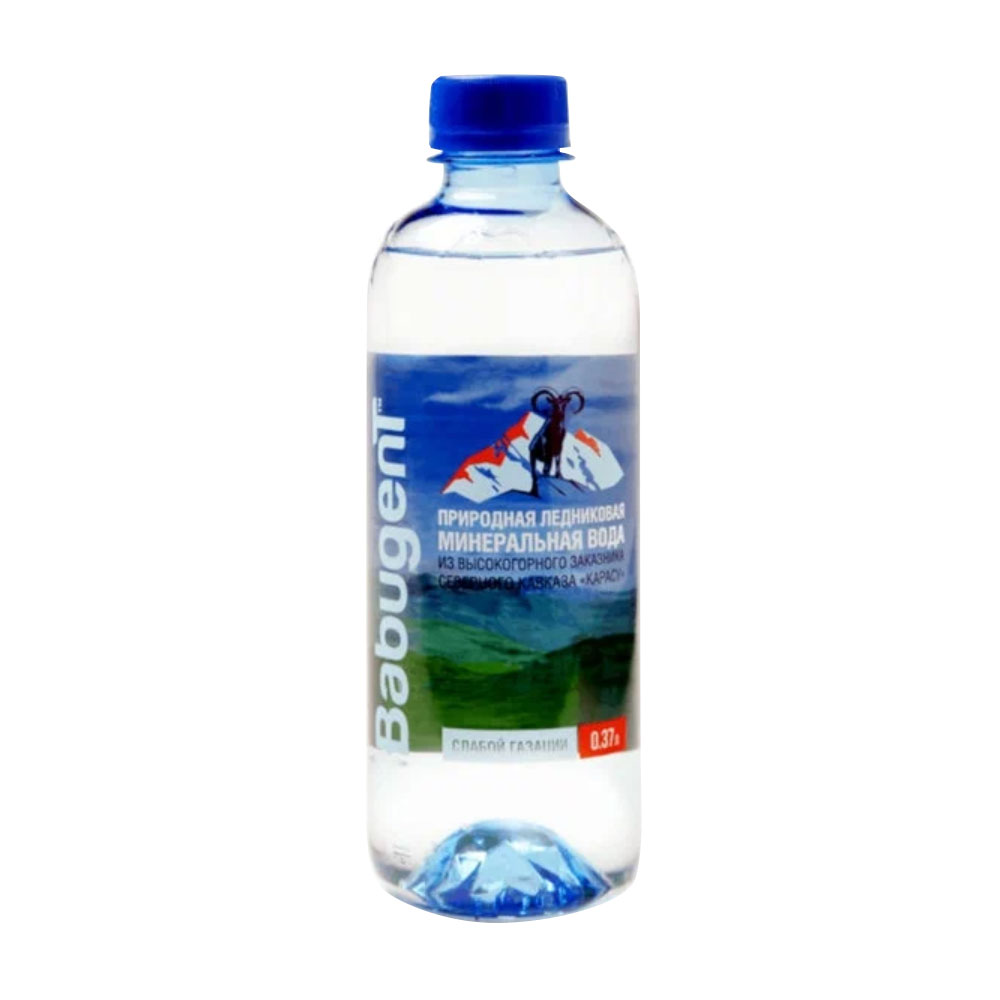 Вода минеральная слабогазированная BabugenT 0,37 л пластиковая бутылка