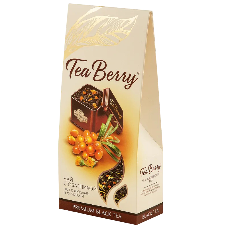 Чай черный Tea Berry с облепихой листовой, 100 г