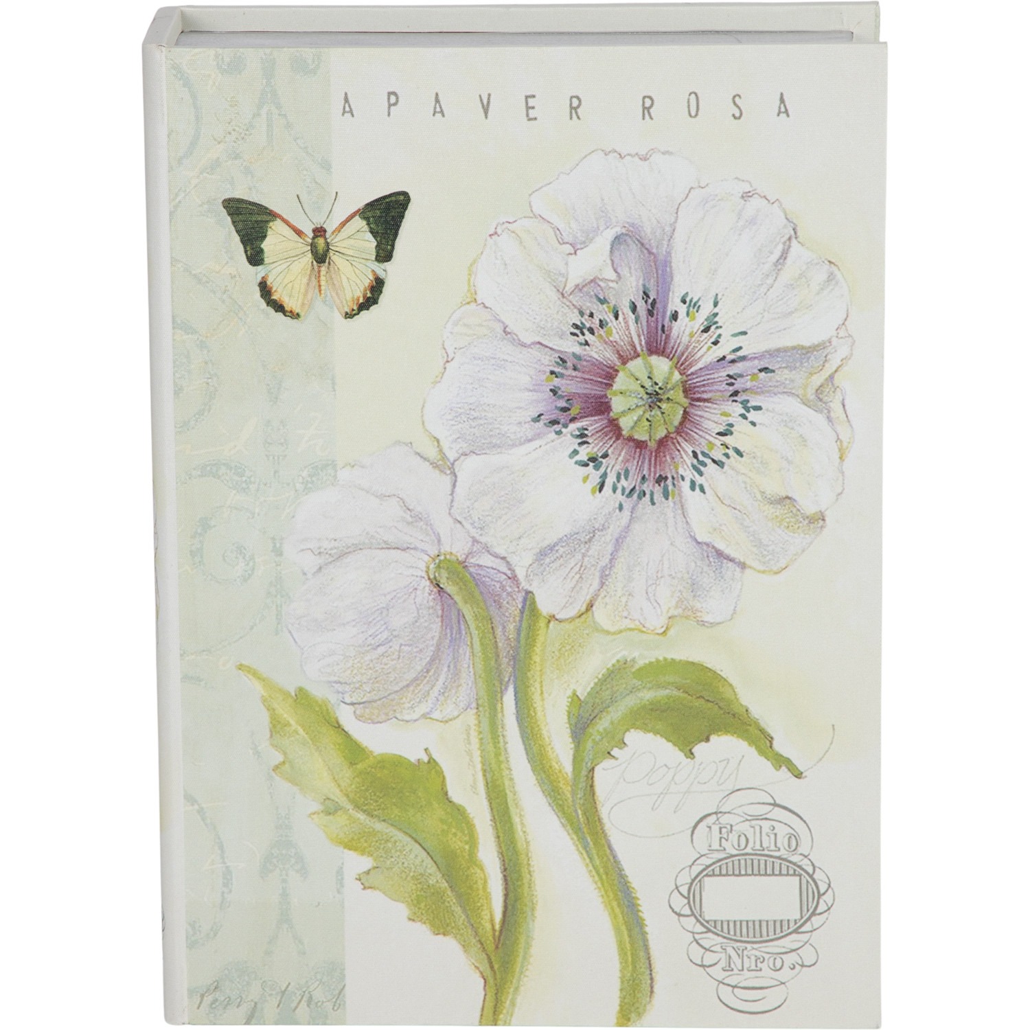 фото Шкатулка glasar в виде книги цветы и бабочки 27,2х8,3х37,7 см