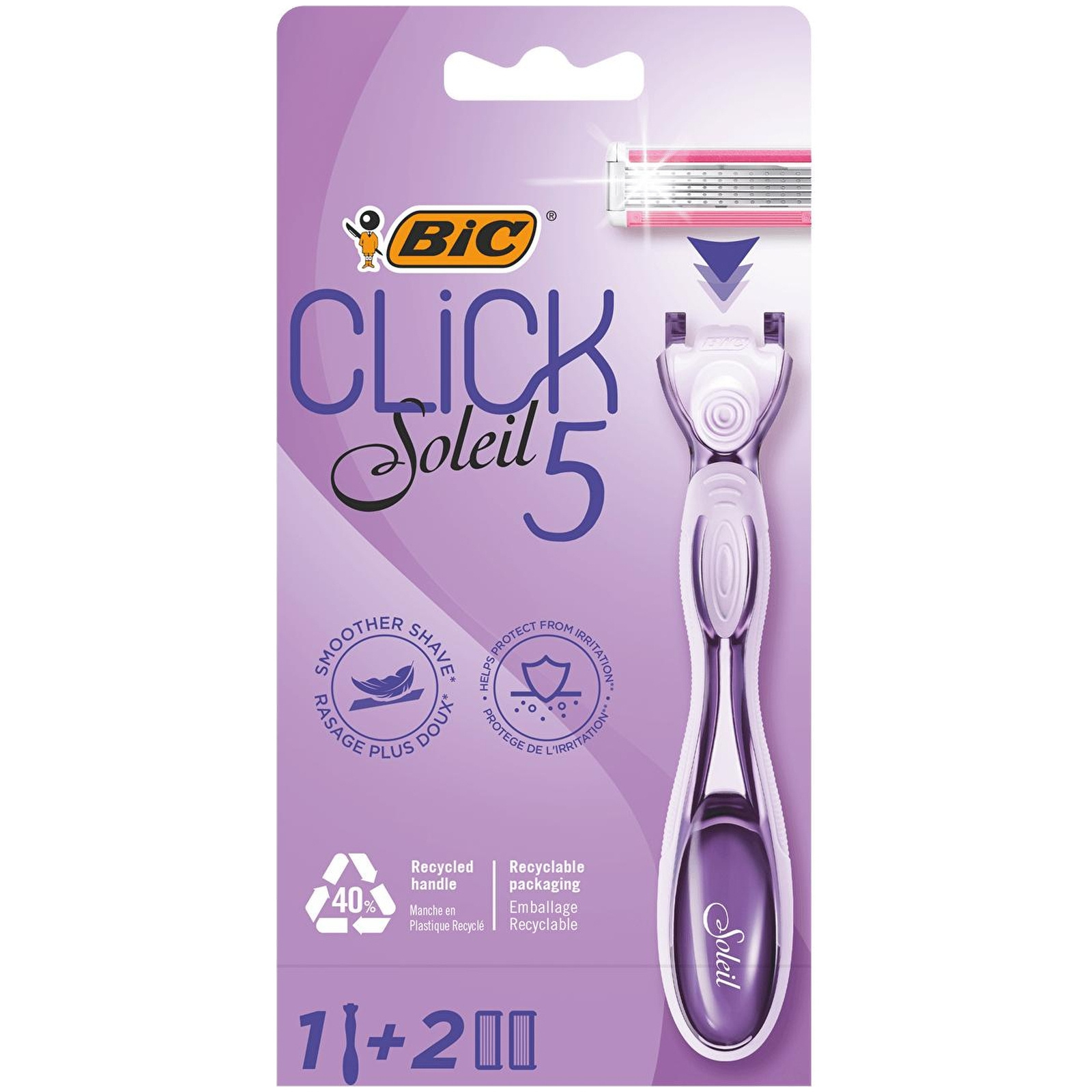 фото Бритвенный станок bic click 5 soleil с 2 сменными кассетами